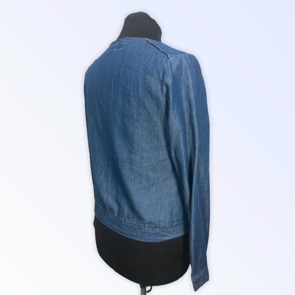 Nine West Jeans TESS Denim Light Zip UP Jacket MD - Picture 3 of 12